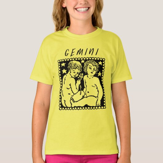 Gemini-Saison-Zodiac-Logo-Logo T-Shirt (Vorderseite)