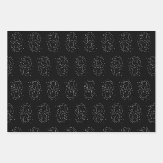 Gemini-Set von 3 Wrapping Paper-Sets Geschenkpapier Set (Vorderseite)