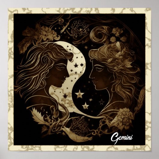 Gemini Sign Wall Kunst Poster (Vorne)