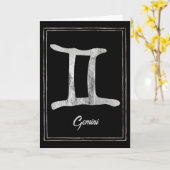 Gemini Silber zodiac Astrologie Glücklich Geburtst Karte (Gelbe Blume)