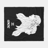 Gemini Silhouette Fleece-Decke Fleecedecke (Vorderseite (Horizontal))