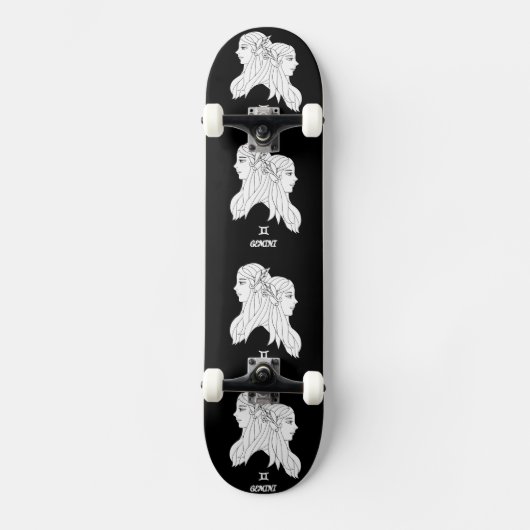 Gemini-Silhouette Skateboard (Vorderseite)