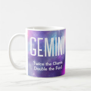 Gemini Star Sign farbenfrohe Galaxie Astrologie Ge Kaffeetasse