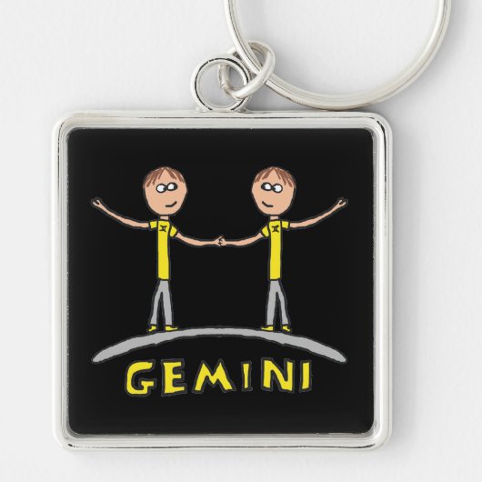 Gemini Star-Zeichen Schlüsselanhänger (Vorne)