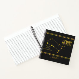 Gemini Star Zodiac Sign Notebook Notizblock