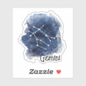 Gemini Starry Night Constellation Custom-Cut Aufkleber (Blatt)