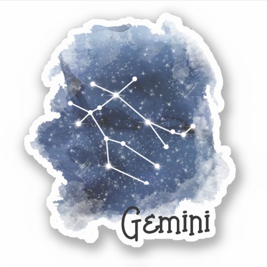 Gemini Starry Night Constellation Custom-Cut Aufkleber (Vorderseite)