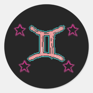 GEMINI Stars Runder Aufkleber