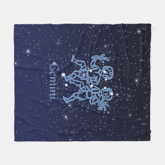 Gemini-Sternbild und Zodiaka-Zeichen mit Sternen Fleecedecke (Vorderseite (Horizontal))