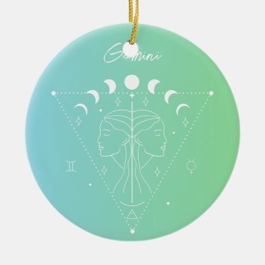 Gemini-Sternzeichen Keramik Ornament (Vorne)