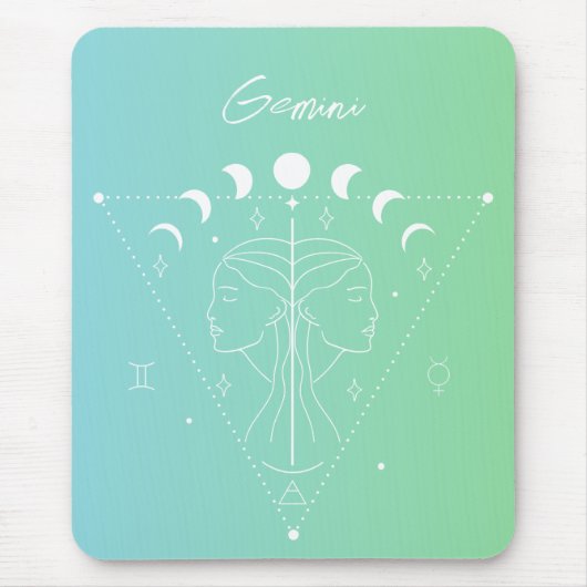 Gemini-Sternzeichen Mousepad (Vorne)