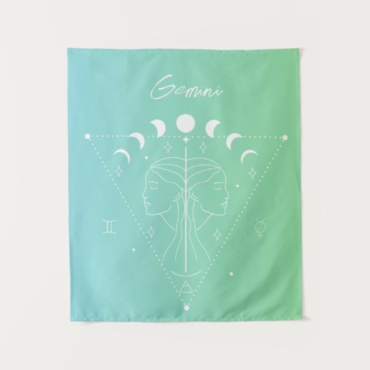 Gemini-Sternzeichen Wandteppich (Vorderseite)