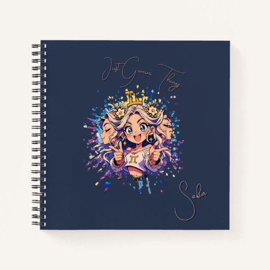 Gemini Sweet 16 Square Custom Notebook Notizblock (Vorderseite)