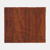 Gemini-Symbol auf braunem Mahagoni wie Druck Fleecedecke (Vorderseite (Horizontal))