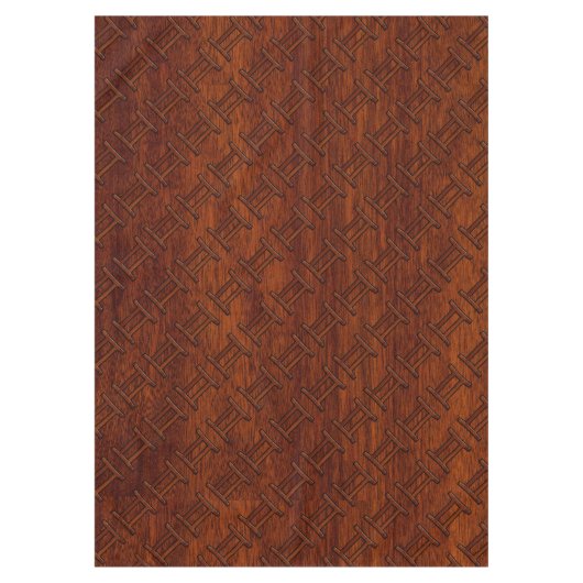 Gemini-Symbol auf braunem Mahagoni wie Druck Tischdecke (Vorderseite)