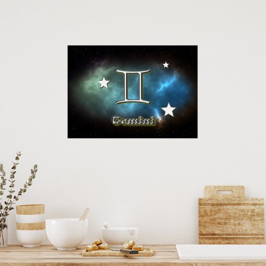 Gemini-Symbol Poster (Küche)