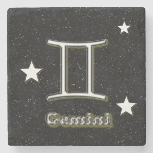 Gemini-Symbol Steinuntersetzer (Vorderseite)