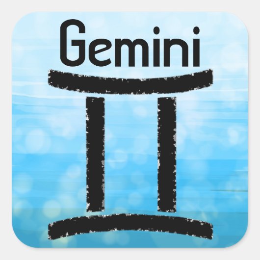 Gemini Symbol Zodiac Horoskop Zeichen Quadratischer Aufkleber (Vorderseite)