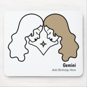 Gemini the twins personalized zodiac birthday mousepad