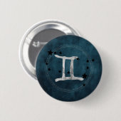 Gemini the Twins zodiac sign constellation stars Button (Vorne & Hinten)