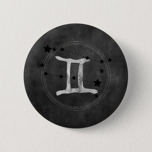 Gemini the Twins zodiac sign constellation stars Button (Vorderseite)
