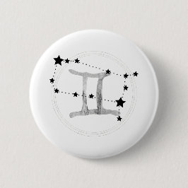 Gemini the Twins zodiac sign constellation stars Button