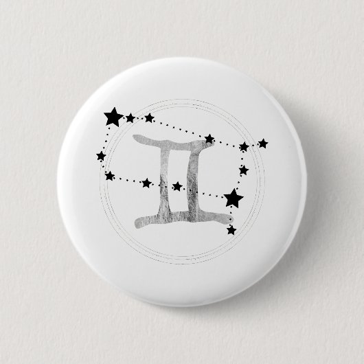 Gemini the Twins zodiac sign constellation stars Button (Vorderseite)