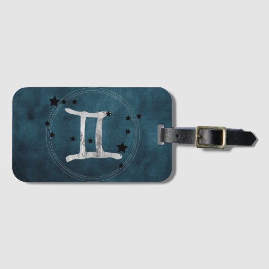Gemini the Twins zodiac sign constellation stars Gepäckanhänger (Vorderseite (Horizontal))
