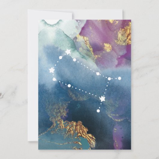 Gemini Tischnummer Signieren Celestial Watercolor  (Rückseite)