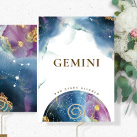 Gemini Tischnummer Signieren Celestial Watercolor 