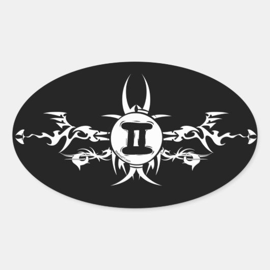 Gemini Tribal Dark Stickers (Vorderseite)