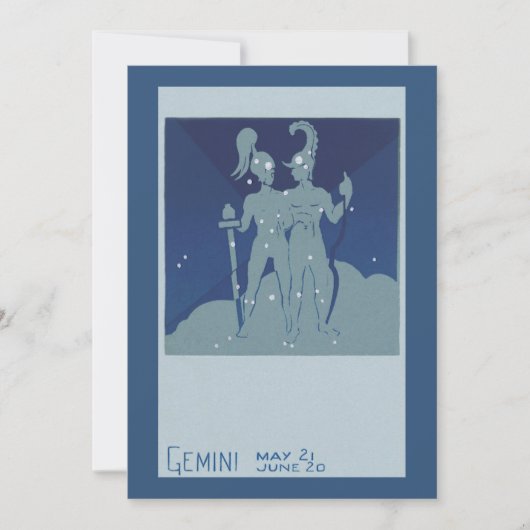 Gemini Twin Constellation Vintag Zodiac Astrologie (Vorderseite)