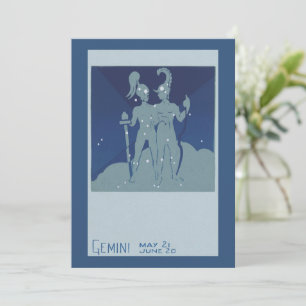Gemini Twin Constellation Vintag Zodiac Astrologie