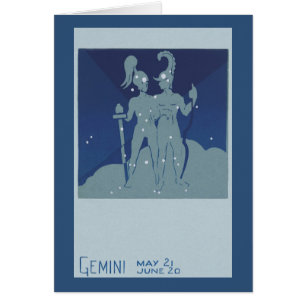 Gemini Twin Constellation Vintag Zodiac Astrologie