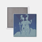 Gemini Twin Constellation Vintag Zodiac Astrologie Magnet (Vorderseite/Rückseite)