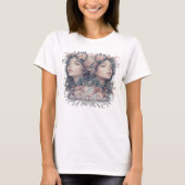 Gemini Twin Frauen, Zodiac Astrologie, Bläschen T-Shirt (Vorderseite)