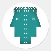 Gemini Twin Human Faces Astrologie Zeichen Runder Aufkleber (Vorderseite)