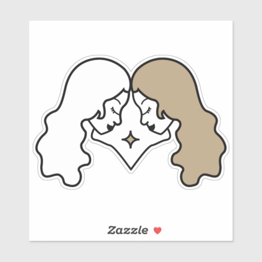 Gemini Twins Air Signing schwarzes astrologisches Aufkleber (Blatt)