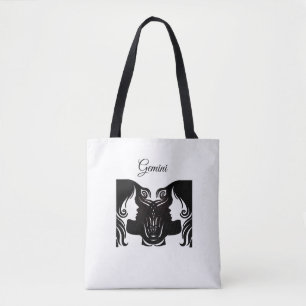 Gemini Twins Black and White Tote Bag Tasche