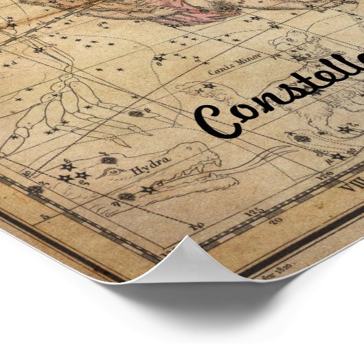 Gemini Twins Constellation Star Karte Juni Poster (Ecke)