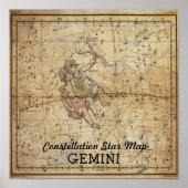 Gemini Twins Constellation Star Karte Juni Poster (Vorne)