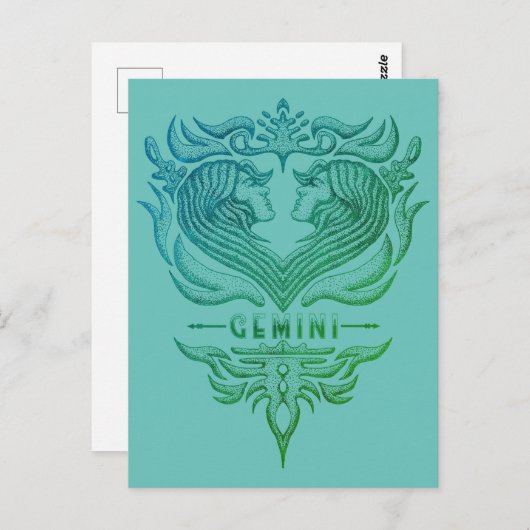 Gemini Twins Emblem Postkarte (Vorne/Hinten)