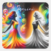 Gemini Twins Farbe & Schwarz/Weißes Horoskop