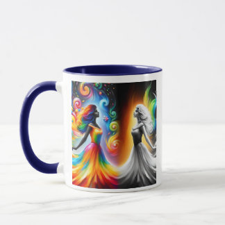 Gemini Twins Farbe & Schwarz/Weißes Horoskop Tasse