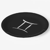 GEMINI Twins May Juni Zodiac Astrologie Geburtstag Pappteller (Schrägansicht)