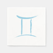 GEMINI Twins May Zodiac Astrologie Party Blue Serviette (Vorderseite)