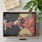 Gemini Twins Rot und Schwarz Twins Art Deco Seidenpapier (Geschenk)