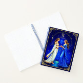 Gemini Twins unter einem Starry Sky Journal Notizblock (Innenseite)