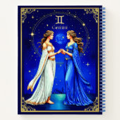 Gemini Twins unter einem Starry Sky Journal Notizblock (Rückseite)