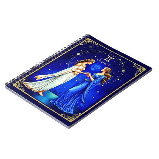 Gemini Twins unter einem Sternenhimmel Notizblock (Linke Seite)